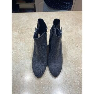 KELLY & KATIE Lisanne Platform‎ Tweed Booties Size 7 Black & White Side Zip